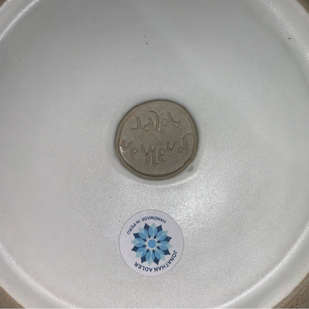 rare! JONATHAN ADLER matte white glazed ribbed PINCH POT BOWL extra large - Picture 9 of 12